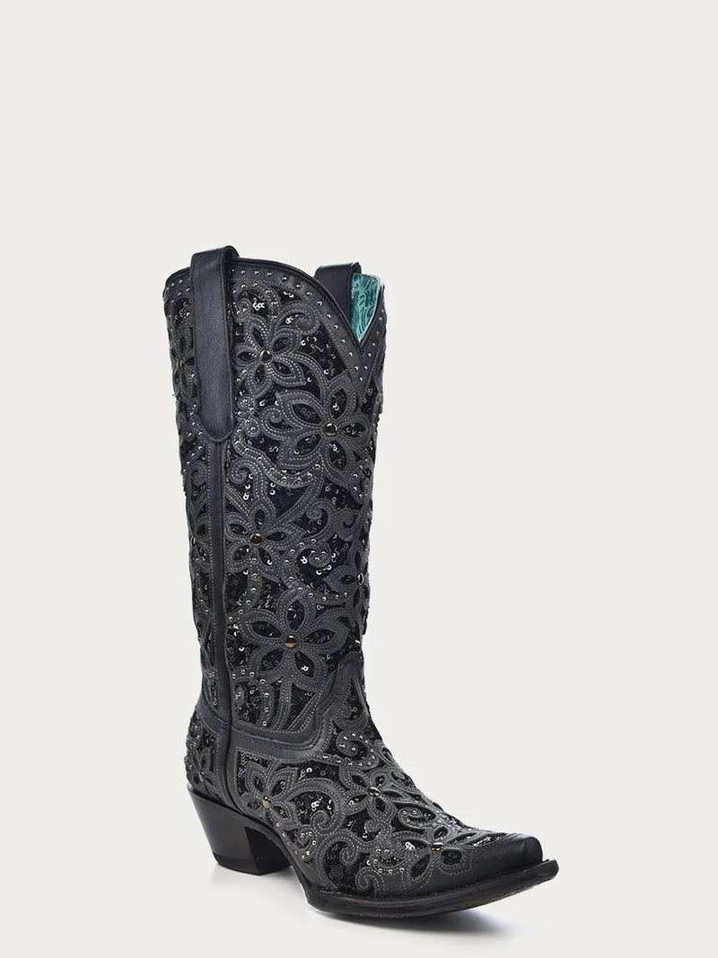 Corral - A3752 Black Inlay with Embroidery and Studs