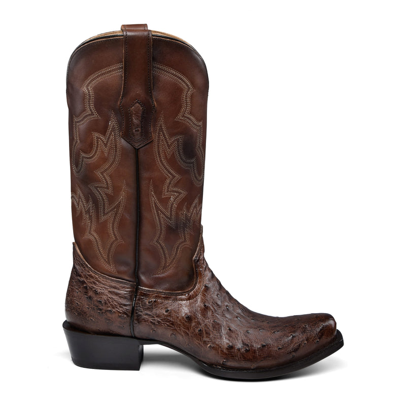 Corral - A4548 - Men's Embroidery/Ostrich Brown Narrow Square Toe Cowboy Boot (Copy)