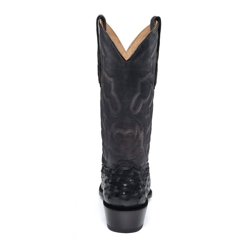 Corral - A4549 - Men's Embroidery/Ostrich Black Narrow Square Toe Cowboy Boot