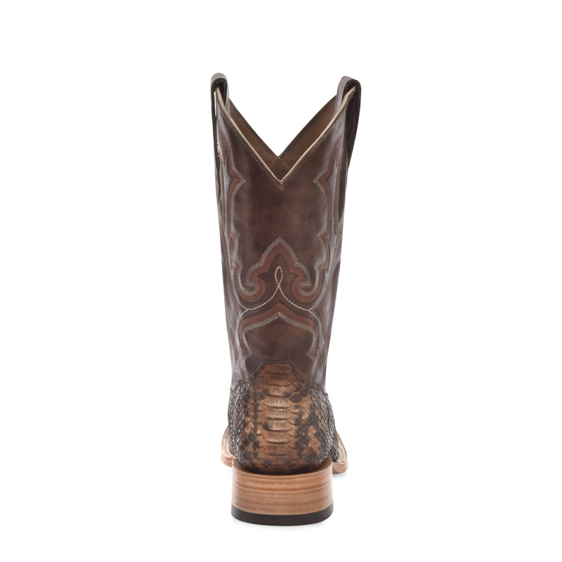 Corral - B5000 - Men's Embroidery/Genuine Python Taupe Wide Square Toe Cowboy Boot