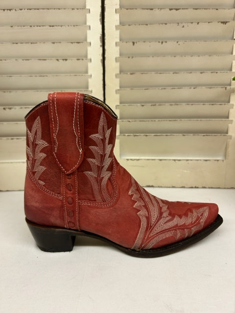 Corral - L5704 Ld. Red Embroidery zipper boot