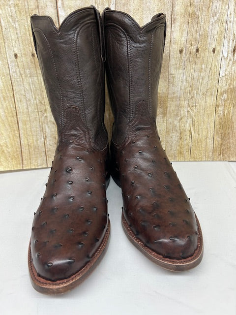 Tony Lama #EP3575 Chocolate Ostrich Roper