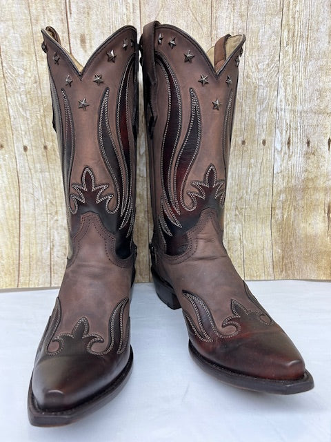 Corral - C4154 Two Tone Chocolate overlay with star stud details