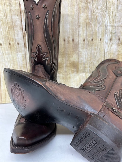Corral - C4154 Two Tone Chocolate overlay with star stud details