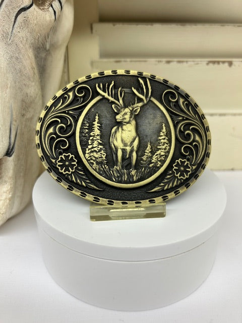 Montana Silversmiths Attitude- A507C Heritage Outdoor Series Wild Stag Buckle