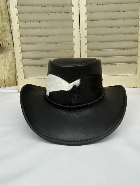 Head'n Home - Pinto Black Leather Hat