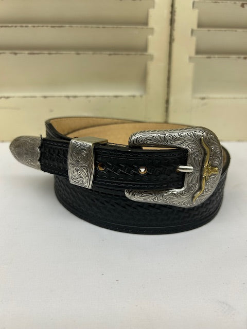 Bootmaster Belt - C42903 Bovine Black Tooled Belt