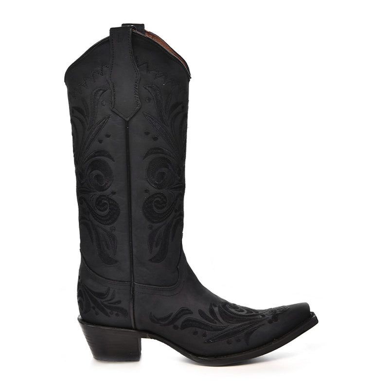 Corral - L5433 - Women’s Embroidery Black Snip Toe Cowboy Boot