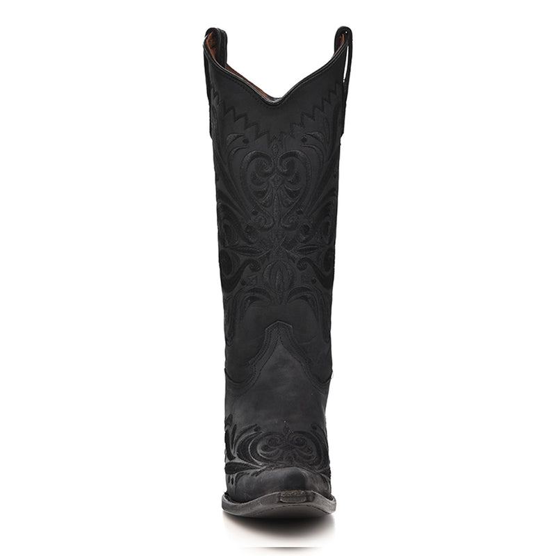 Corral - L5433 - Women’s Embroidery Black Snip Toe Cowboy Boot