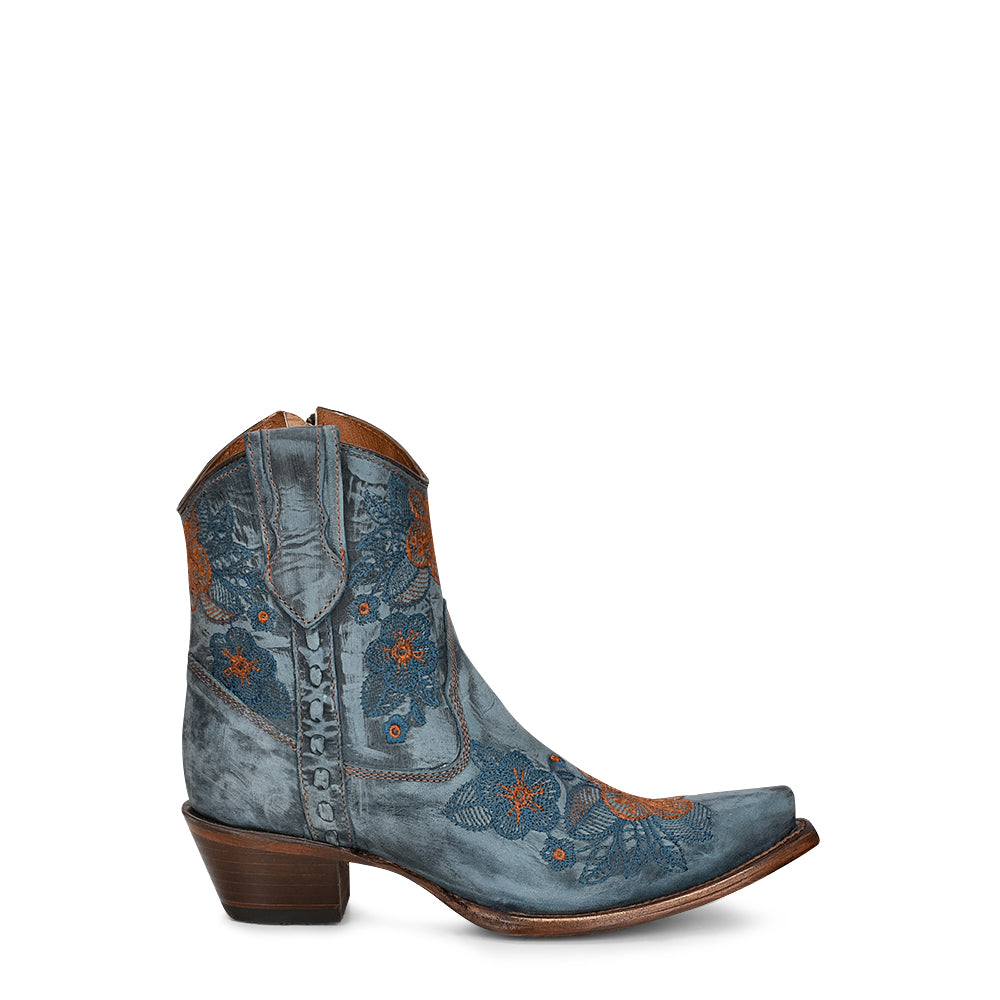 Corral - L5874 - Blue Jean Embroidery Ankle Boot
