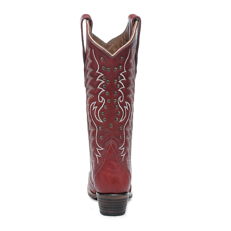Corral - L6117 - Red Embroidered & Studded Cowboy Boot