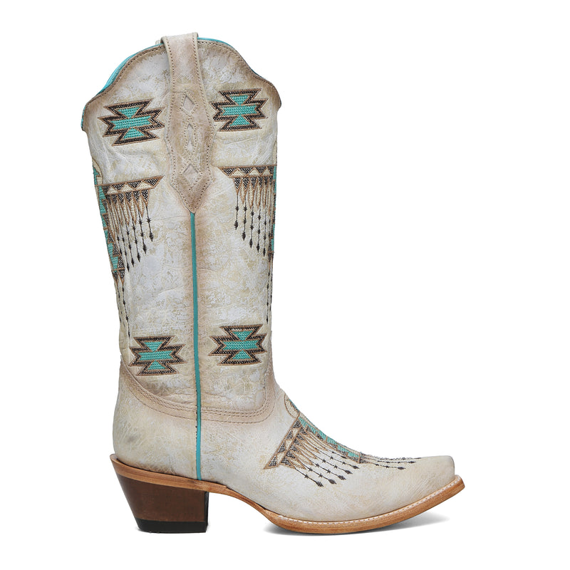 Corral -Z5410 - Women's Woven Eagle Turquoise Embroidery Snip Toe Cowboy Boot