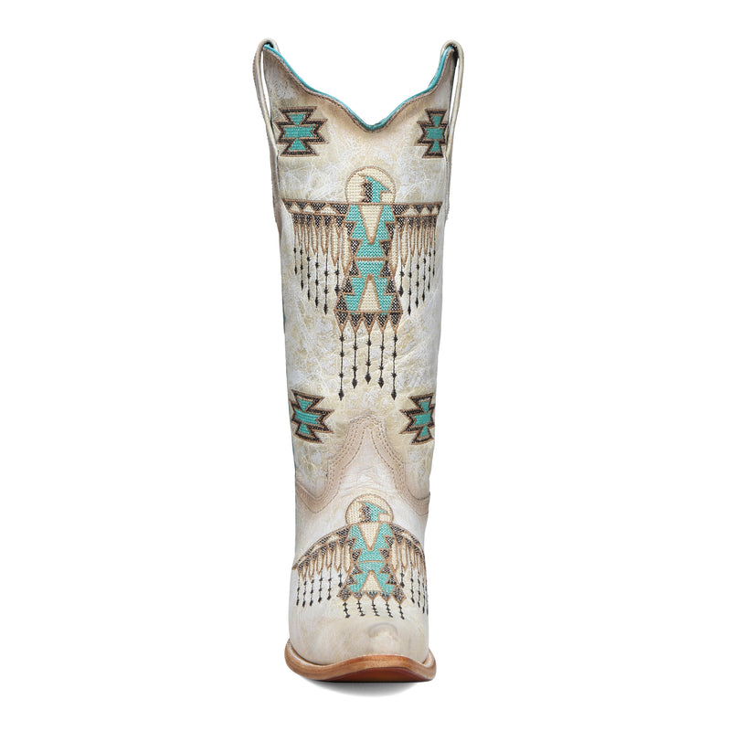 Corral -Z5410 - Women's Woven Eagle Turquoise Embroidery Snip Toe Cowboy Boot