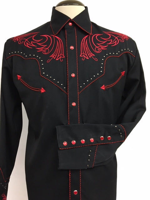 Scully - P-876B Red Embroidery with Studs