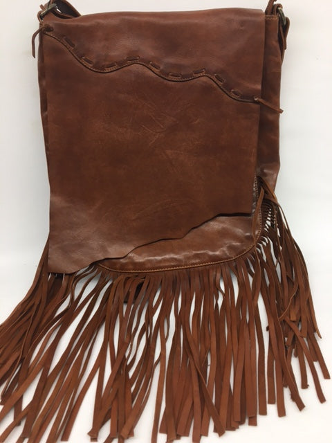 Scully - #B180 Saddle Colour Fringed Bag