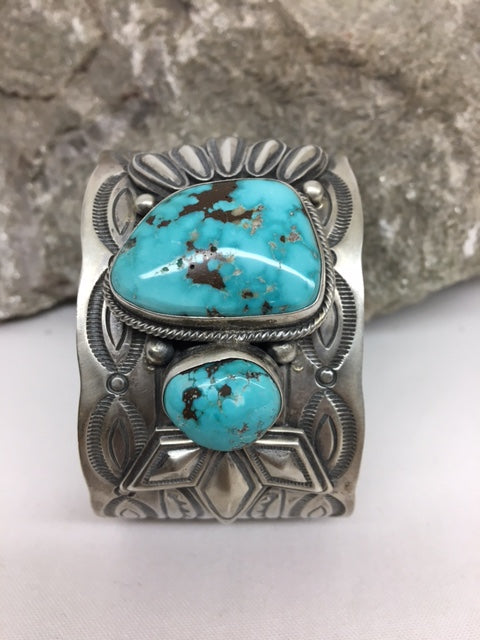 Sterling Silver - Sterling Silver and Turquoise Cuff