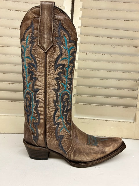 Corral - L5971 Ld Brown Hand Painted & Embroidery