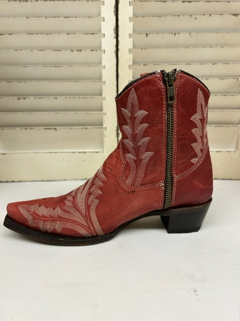 Corral - L5704 Ld. Red Embroidery zipper boot