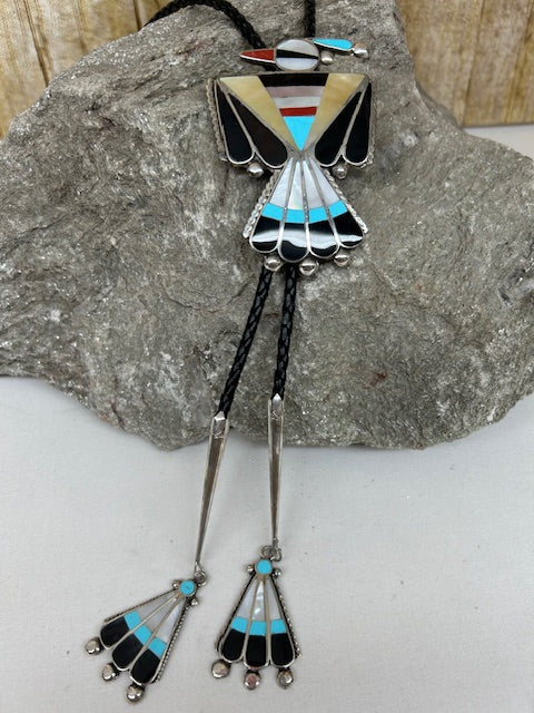 Sterling Silver - Sterling Silver and Thunder Bird Bolo Tie