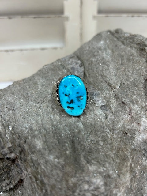 Men's Sterling Silver & Turquoise Ring