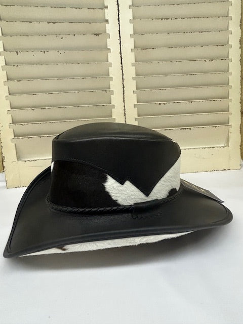 Head'n Home - Pinto Black Leather Hat