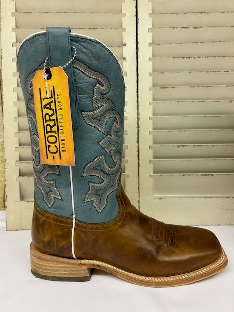 Corral - A4262 Honey/Blue Wide Square Toe