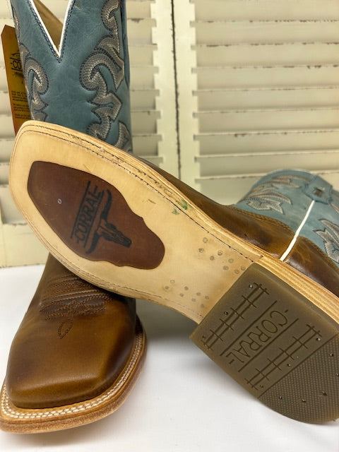 Corral - A4262 Honey/Blue Wide Square Toe