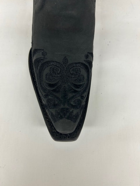 Corral - L6225 – Black Floral Embroidery Ankle Cowboy Boot