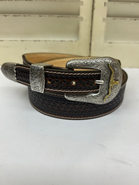 Bootmaster Belt - C42905 Bovine Brown Tooled Belt