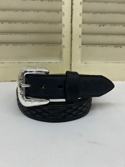 Bootmaster Belt - C14183 Diamond Black Tooled Concho Belt