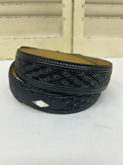 Bootmaster Belt - C14183 Diamond Black Tooled Concho Belt