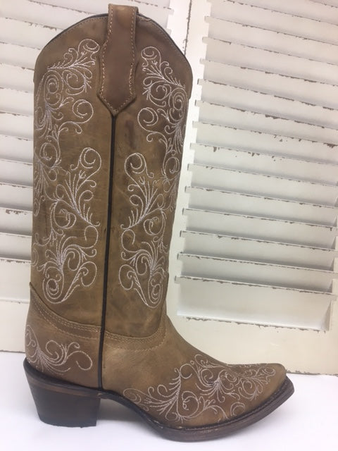 Corral - L5418 Ld Tan Full Embroidery
