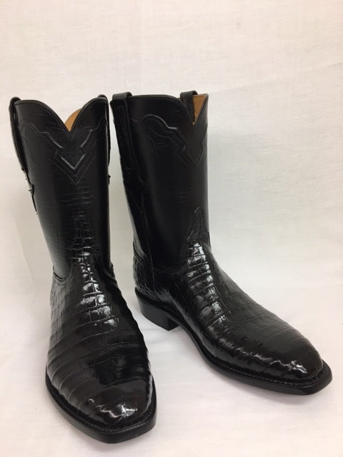 Lucchese - L3150 Black Ultra Belly Caiman Roper