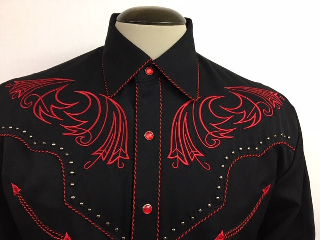 Scully - P-876B Red Embroidery with Studs
