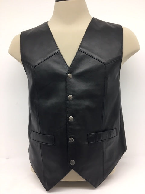 Scully - #507 Black Lambskin Leather Vest