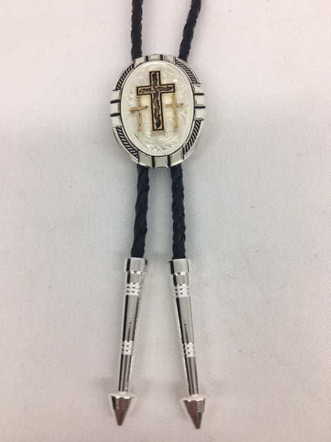 Montana Silversmiths - BT26-855 Four Directions Bolo Tie with Triple Cross Figure