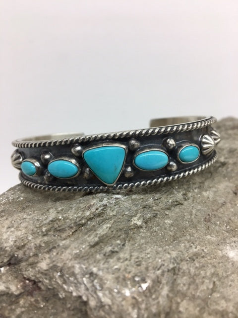 Sterling Silver - Sterling Silver  and Turquoise Cuff